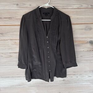 NWOT Banana Republic silk Tuxedo Blouse Size XL $160